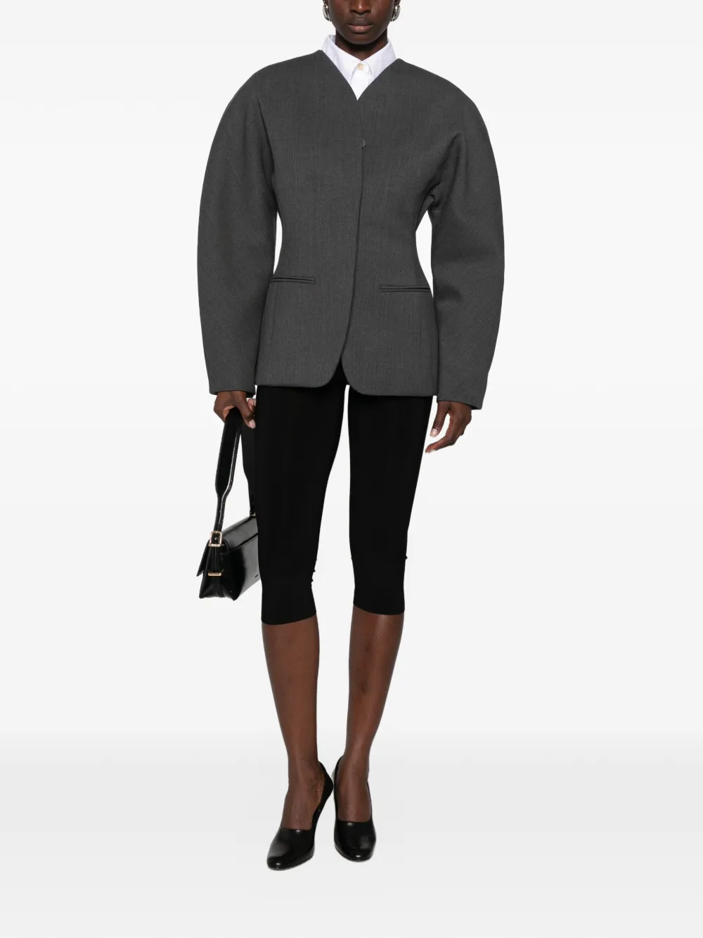 Jacquemus Jack met V-hals en coconmouwen Grijs