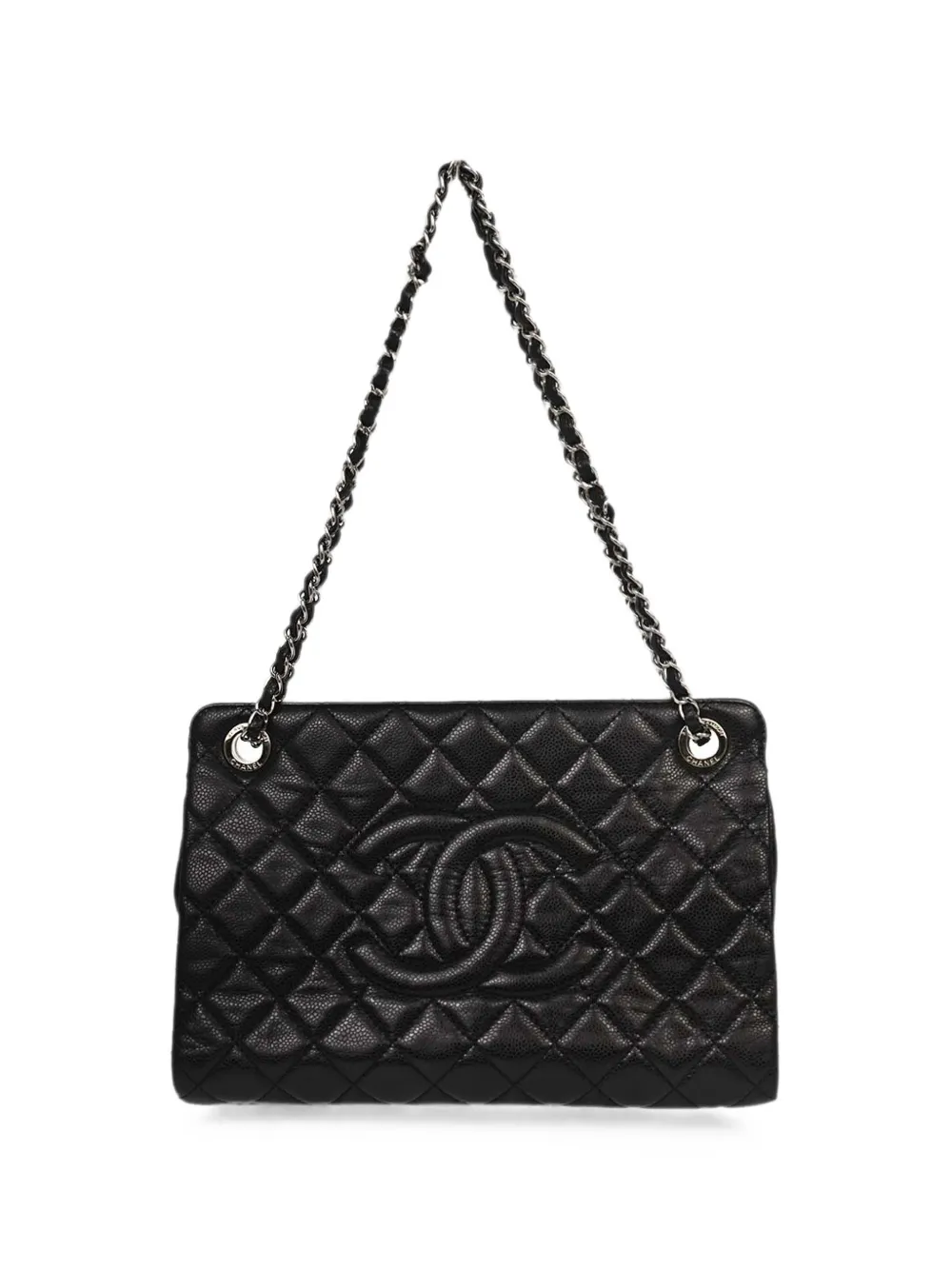 CHANEL Pre-Owned 2012-2013 diamond-quilted leather shoulder bag - Black