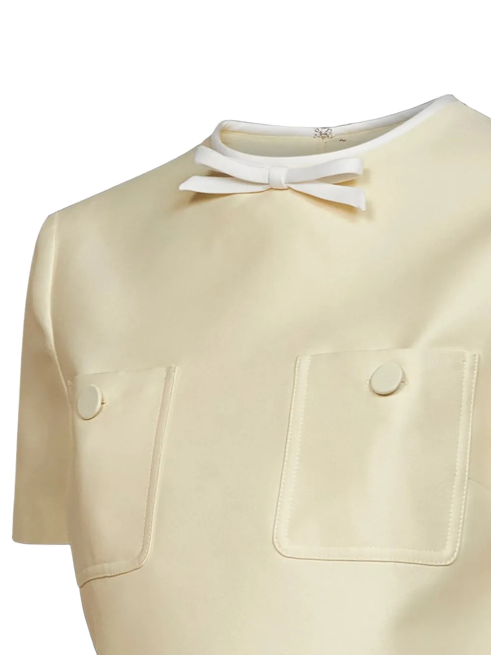 Self-Portrait Cropped top met strikdetail Geel