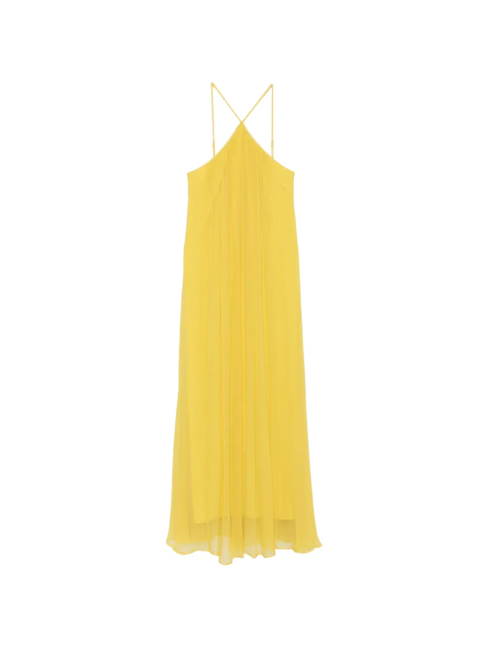 STAUD Dasha pleated halterneck maxi dress - Giallo