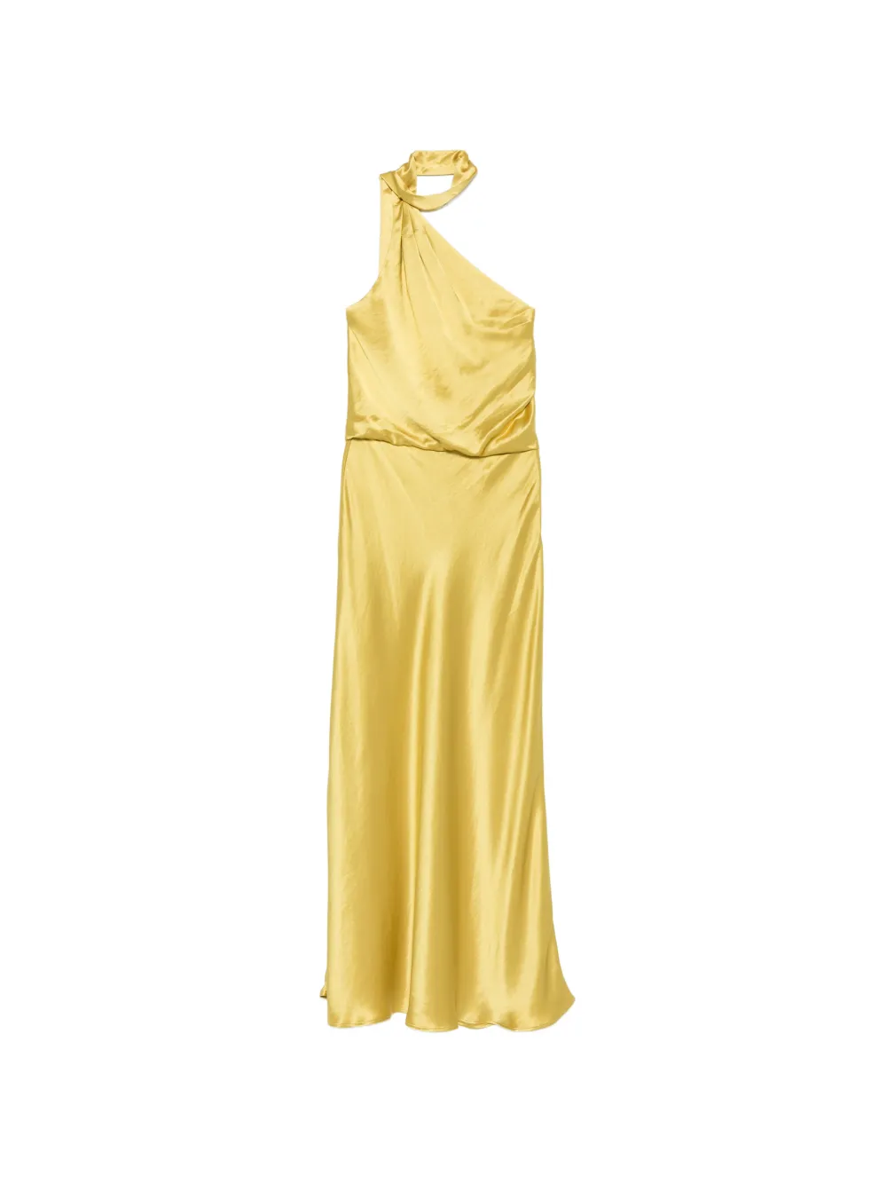STAUD Estelle one-shoulder draped maxi dress - Giallo