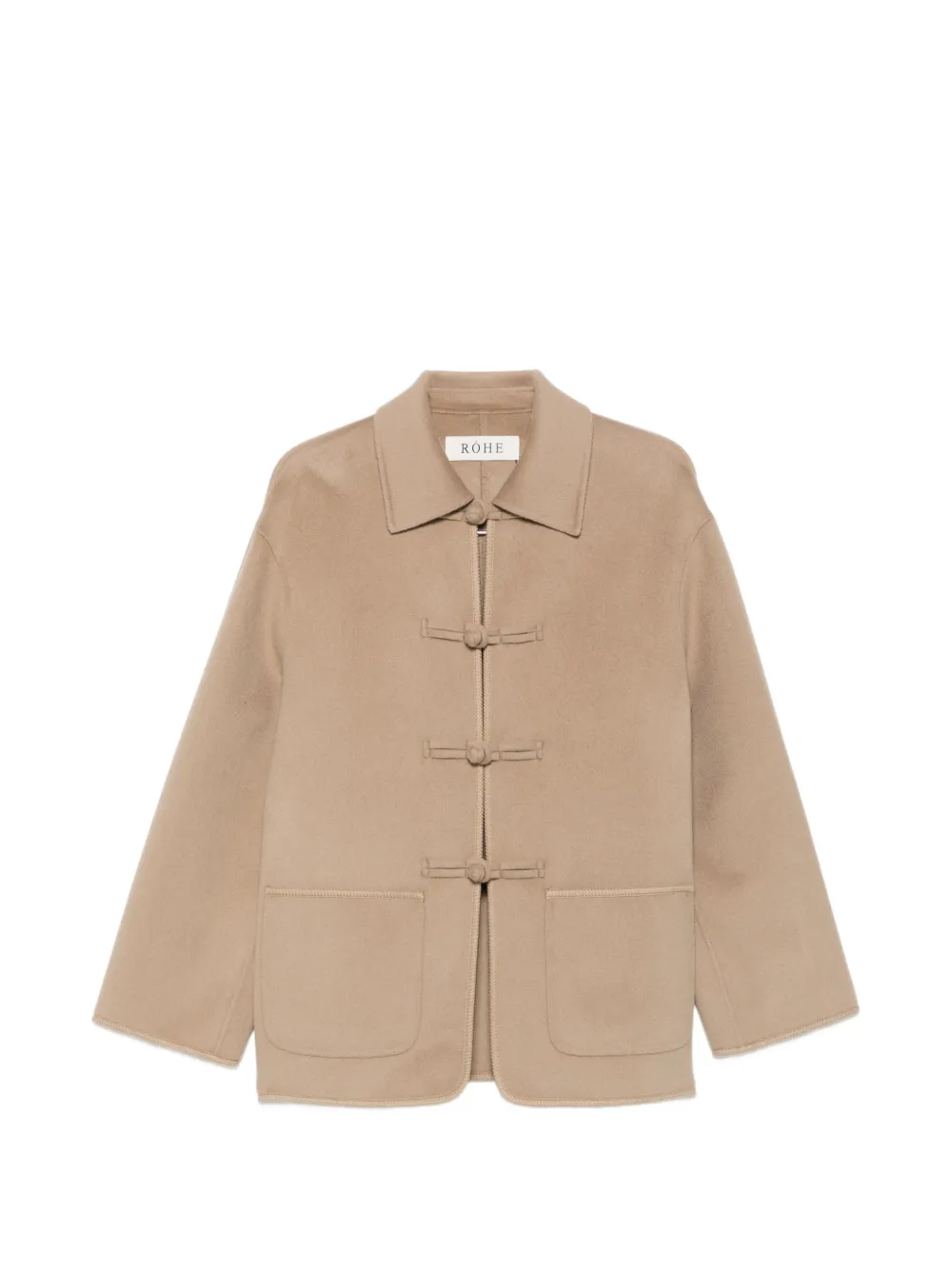 Róhe toggle-fastening patch-pocket jacket - Marrone