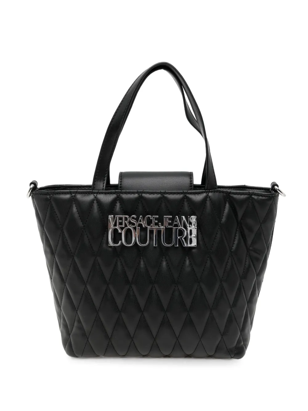 Versace Jeans Couture quilted logo-plaque tote bag - Nero