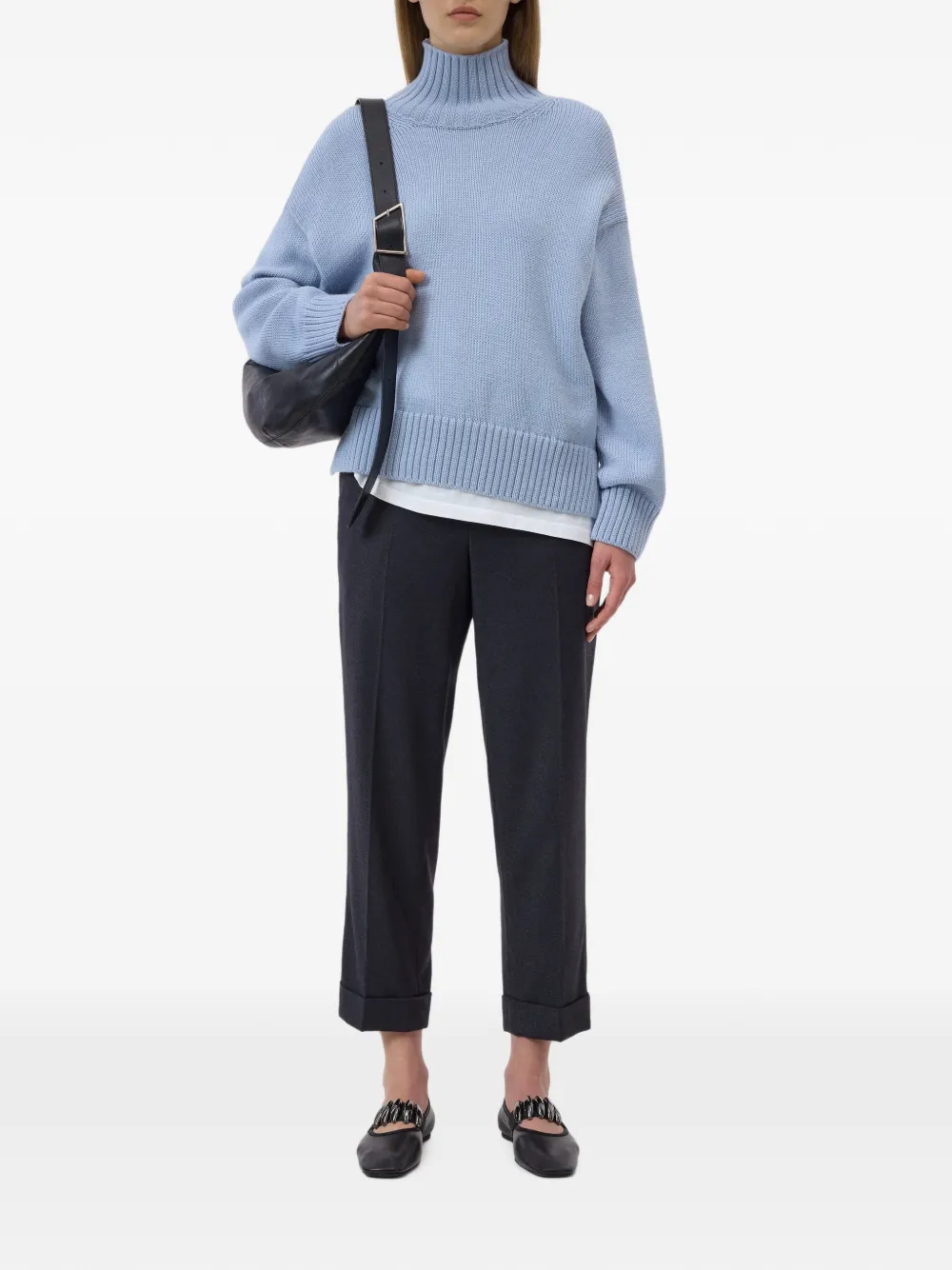 Closed Geribbelde coltrui Blauw