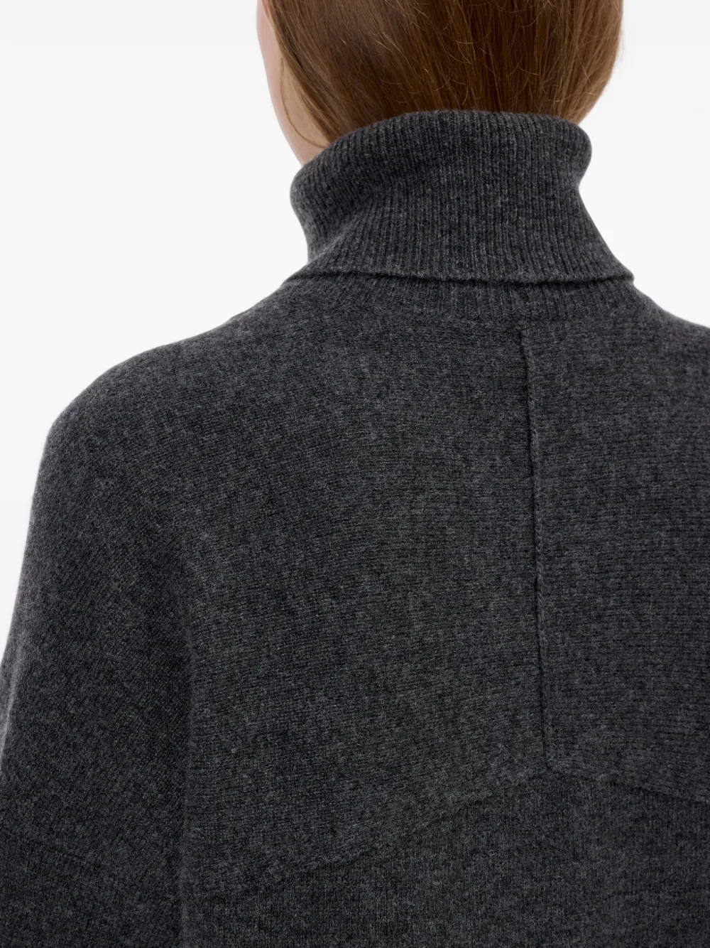 Closed roll-neck drop-shoulder sweater Grijs