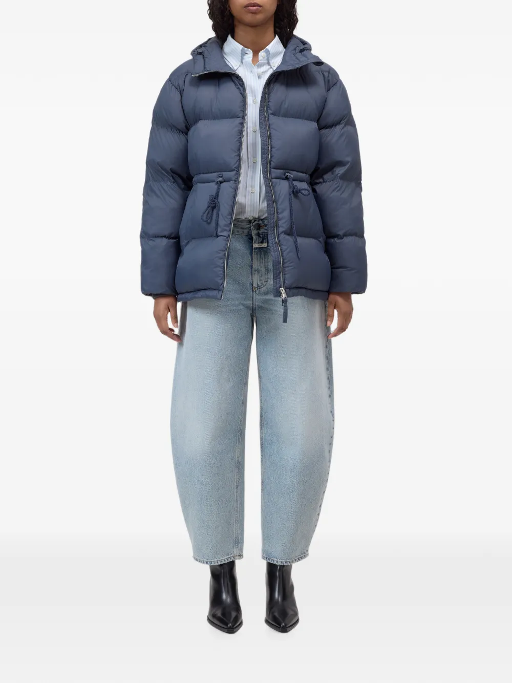 Closed Gewatteerd jack met capuchon Blauw