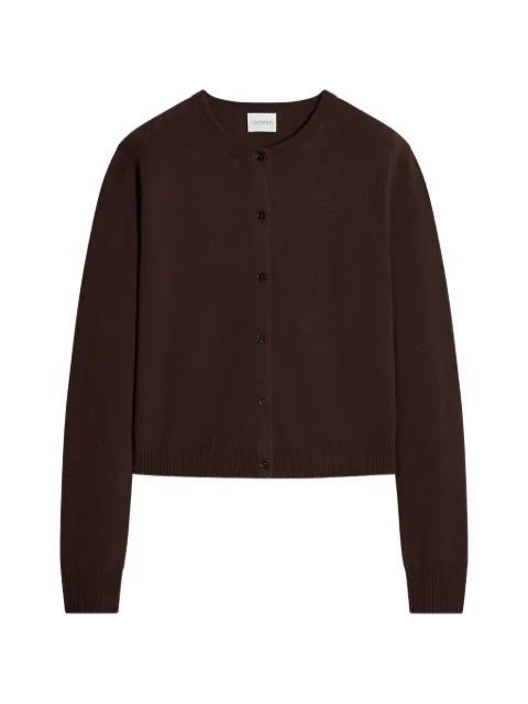 Closed button-up crew-neck cardigan