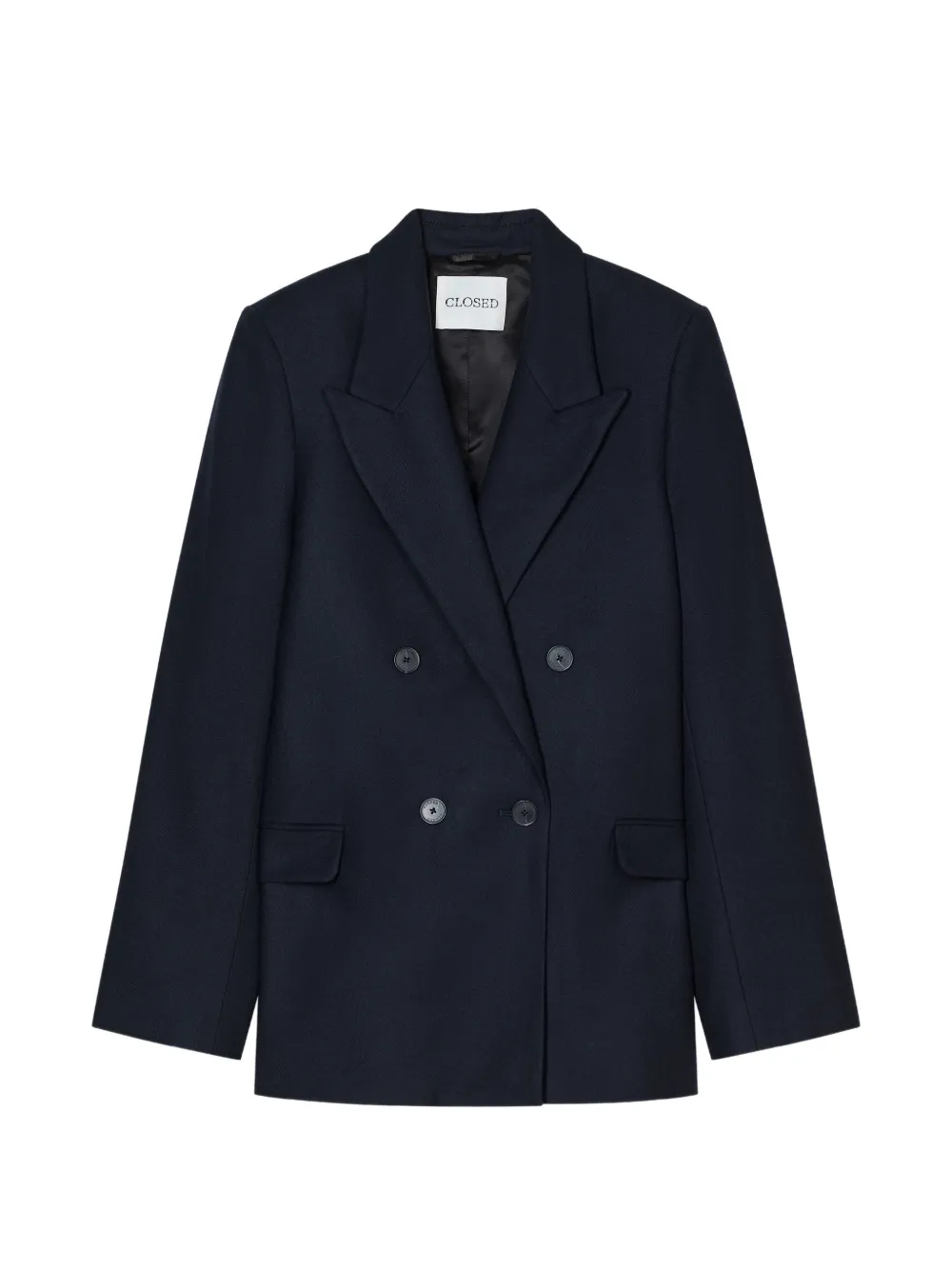 Closed double-breasted fitted blazer