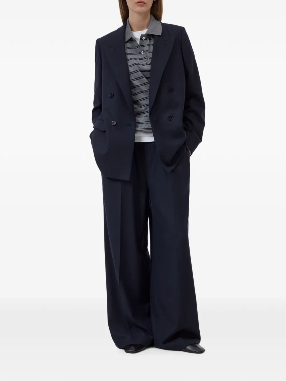 Closed Blazer met dubbele rij knopen Blauw