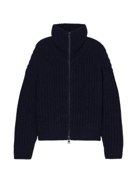 Closed chunky-knit high-neck cardigan