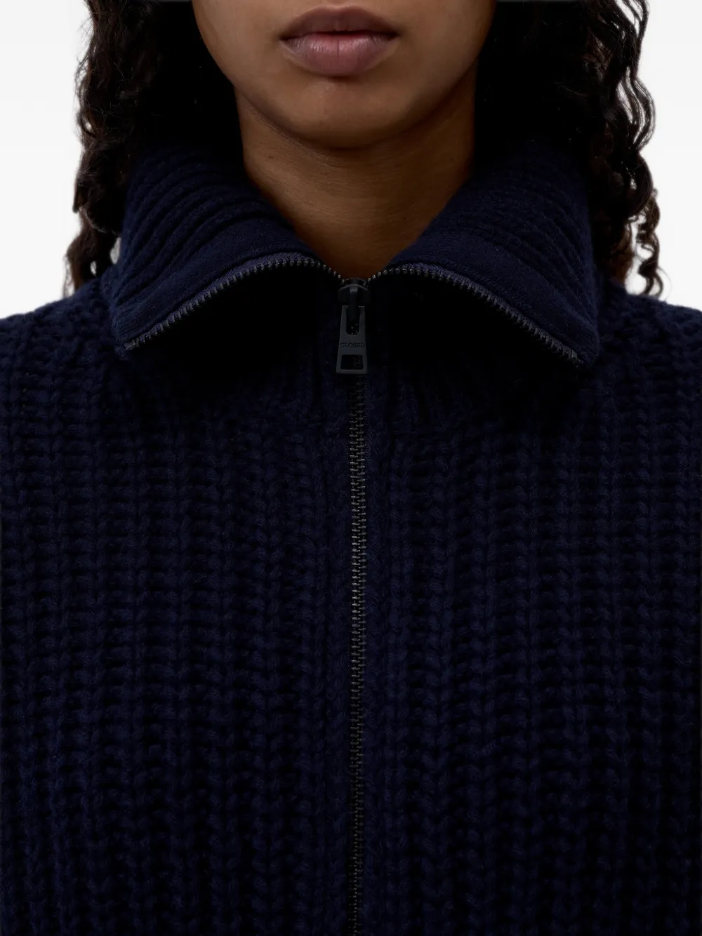 Closed Vest met hoge hals Blauw