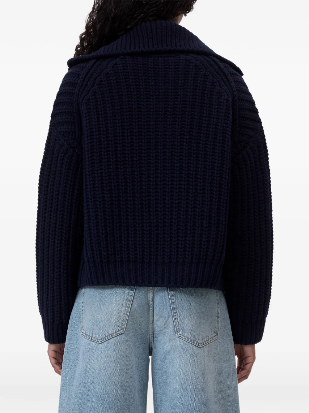 Closed Vest met hoge hals Blauw