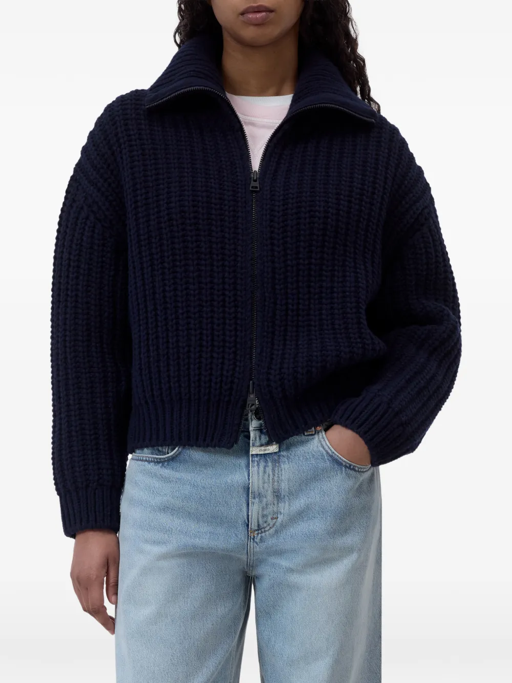 Closed Vest met hoge hals Blauw