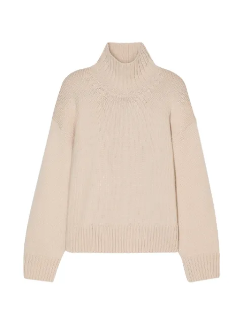 Closed ribbed-knit turtleneck sweater