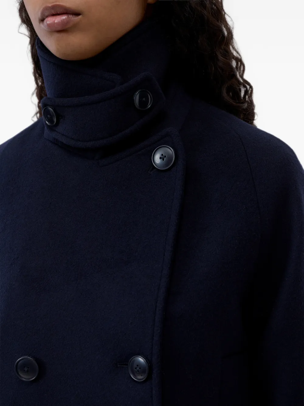 Closed Caban jack met dubbele rij knopen Blauw