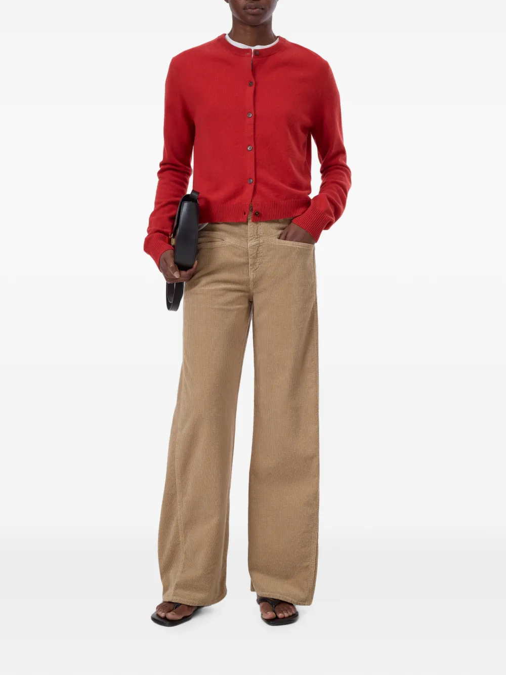 Closed Vest met ronde hals Rood