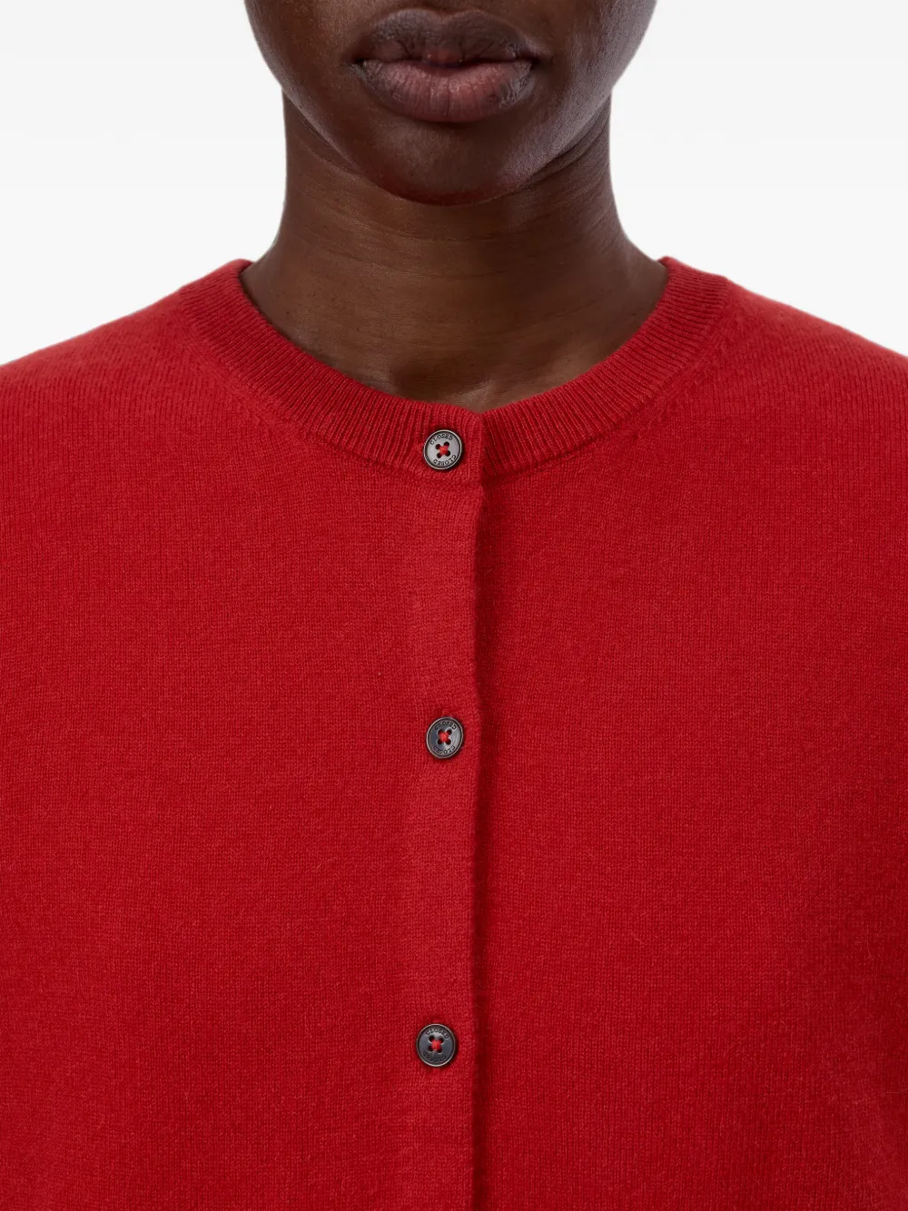 Closed Vest met ronde hals Rood