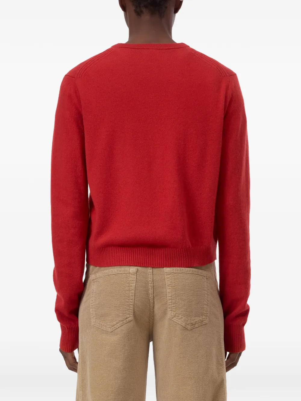 Closed Vest met ronde hals Rood