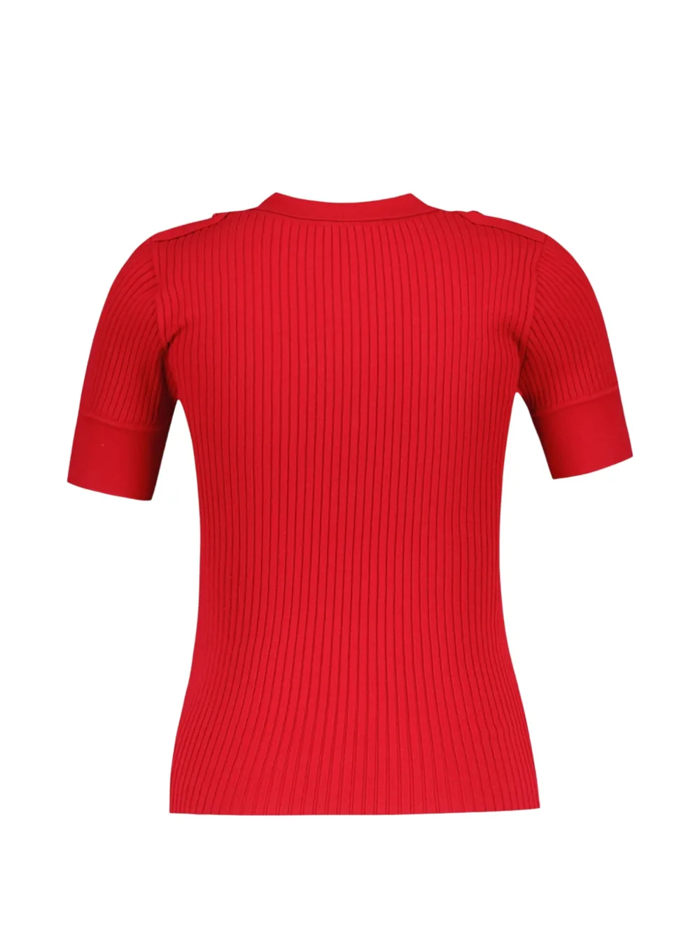 Courrèges Ribgebreid poloshirt Rood