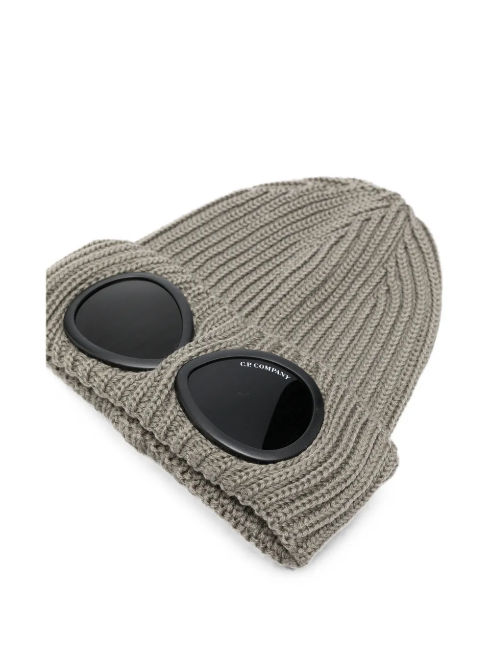 C.P. Company Ribgebreide muts met Goggle-detail Groen