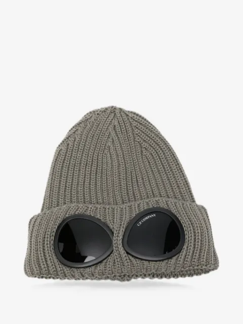 C.P. Company Goggle-detail ribbed-knit beanie hat