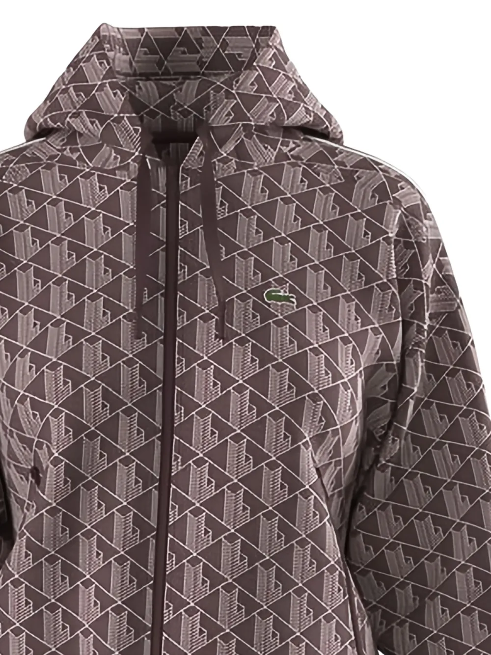 Lacoste Hoodie met monogramprint Paars