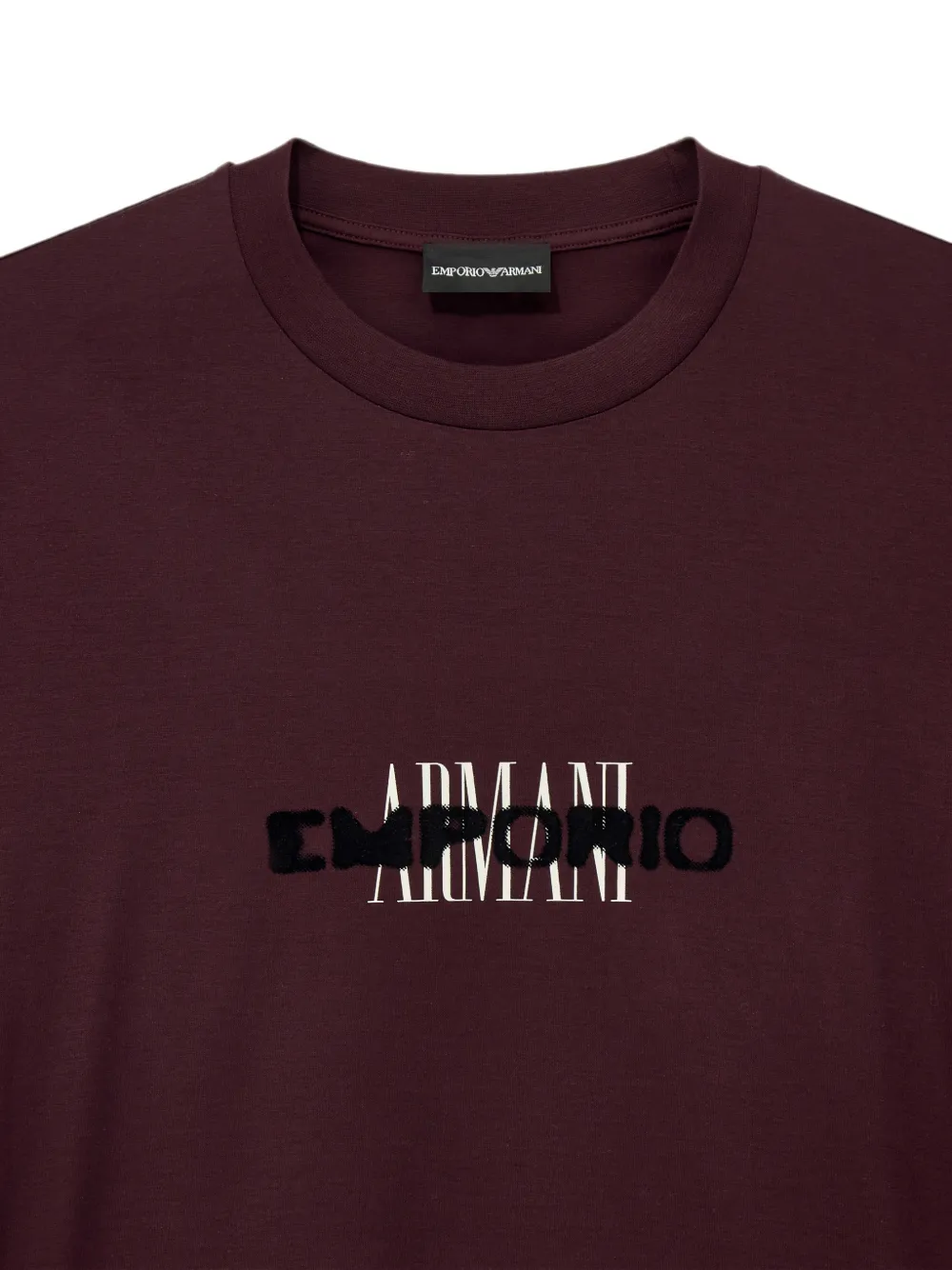 Emporio Armani T-shirt met logoprint met ronde hals Rood