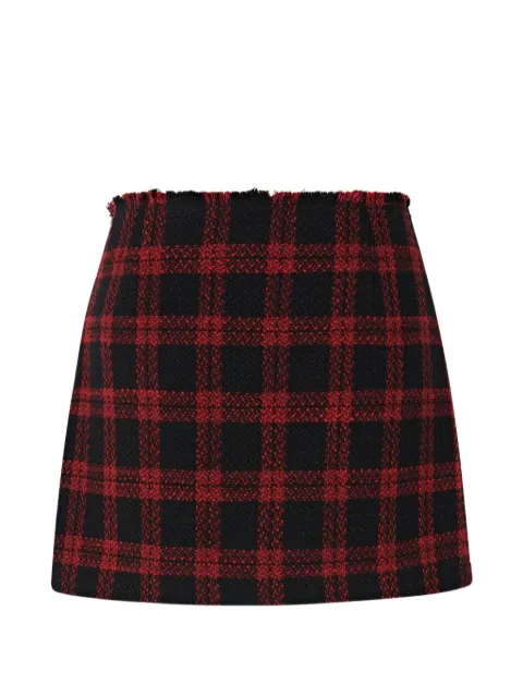 PINKO falda midi con motivo de cuadros y hebilla