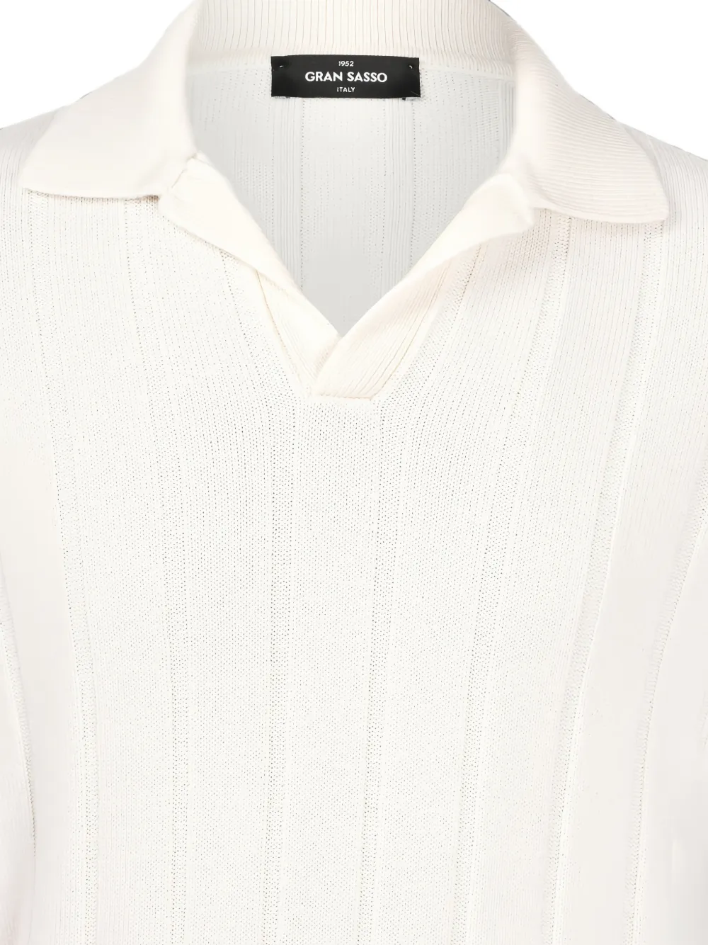 Gran Sasso Ribgebreid poloshirt Wit
