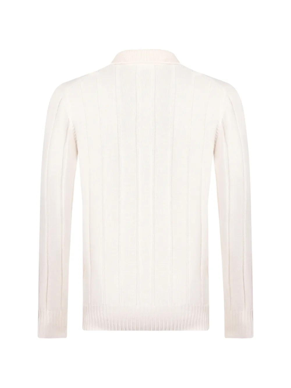 Gran Sasso Ribgebreid poloshirt Wit