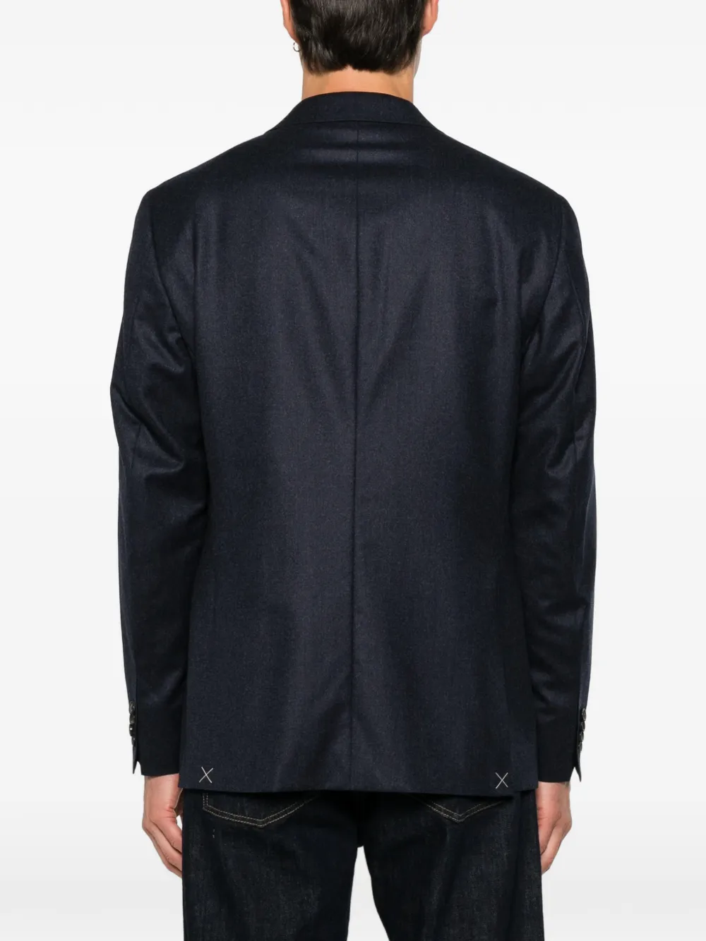 Canali Wollen blazer met dubbele rij knopen en puntige revers Blauw