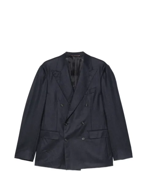 Canali double-breasted peak-lapels wool blazer