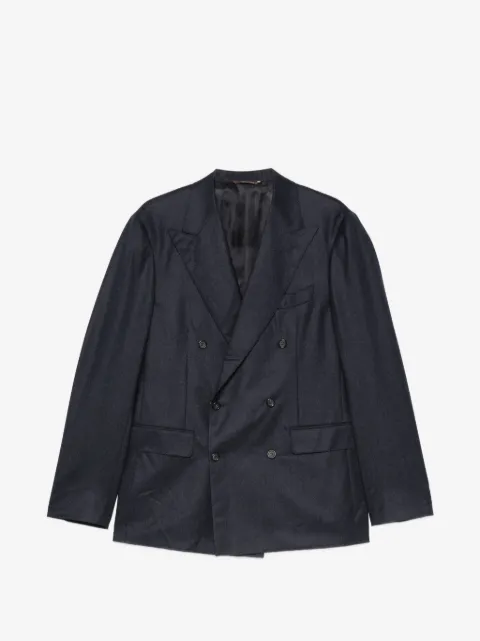 Canali double-breasted peak-lapels wool blazer