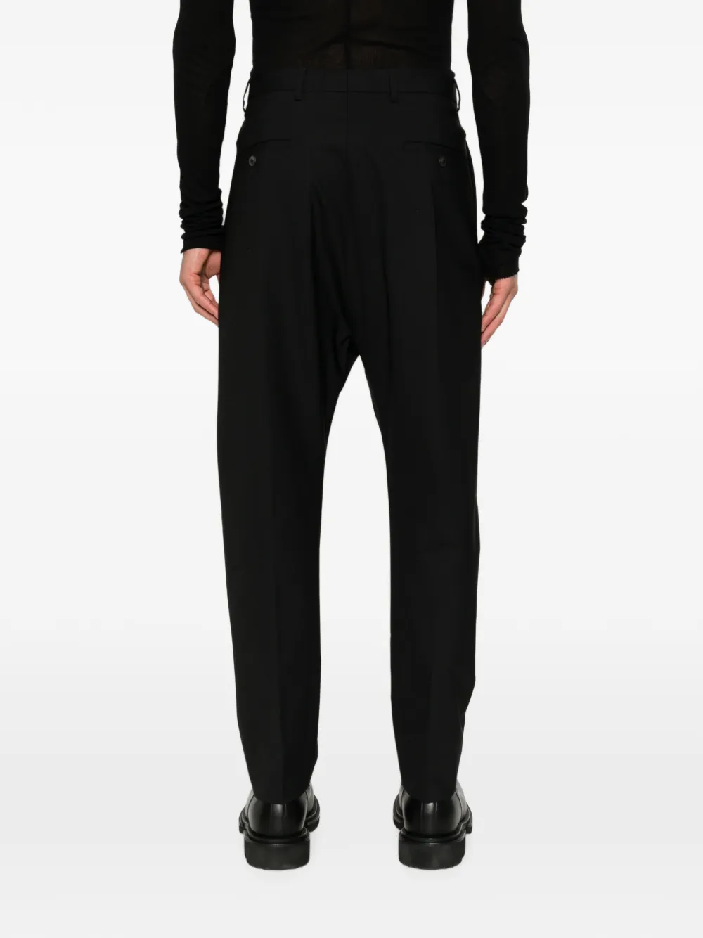 Rick Owens Astaires straight broek met gekreukt effect Zwart