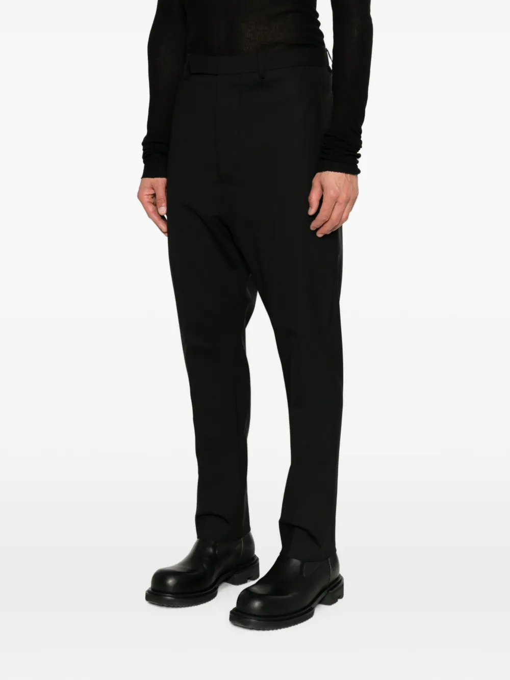 Rick Owens Astaires straight broek met gekreukt effect Zwart