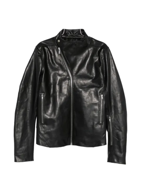 Rick Owens Release asymmetric-zip leather jacket