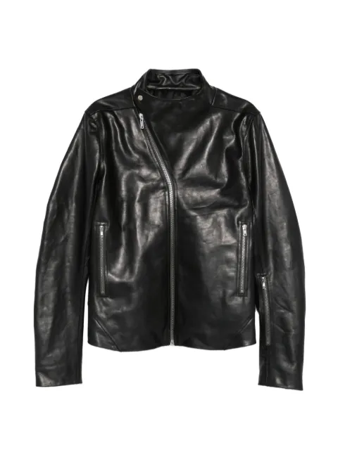 Rick Owens Release asymmetric-zip leather jacket