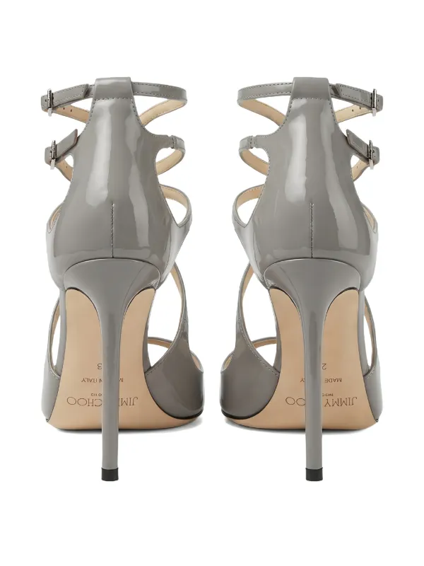 Jimmy Choo Azia 95 Sandals | Grey | FARFETCH