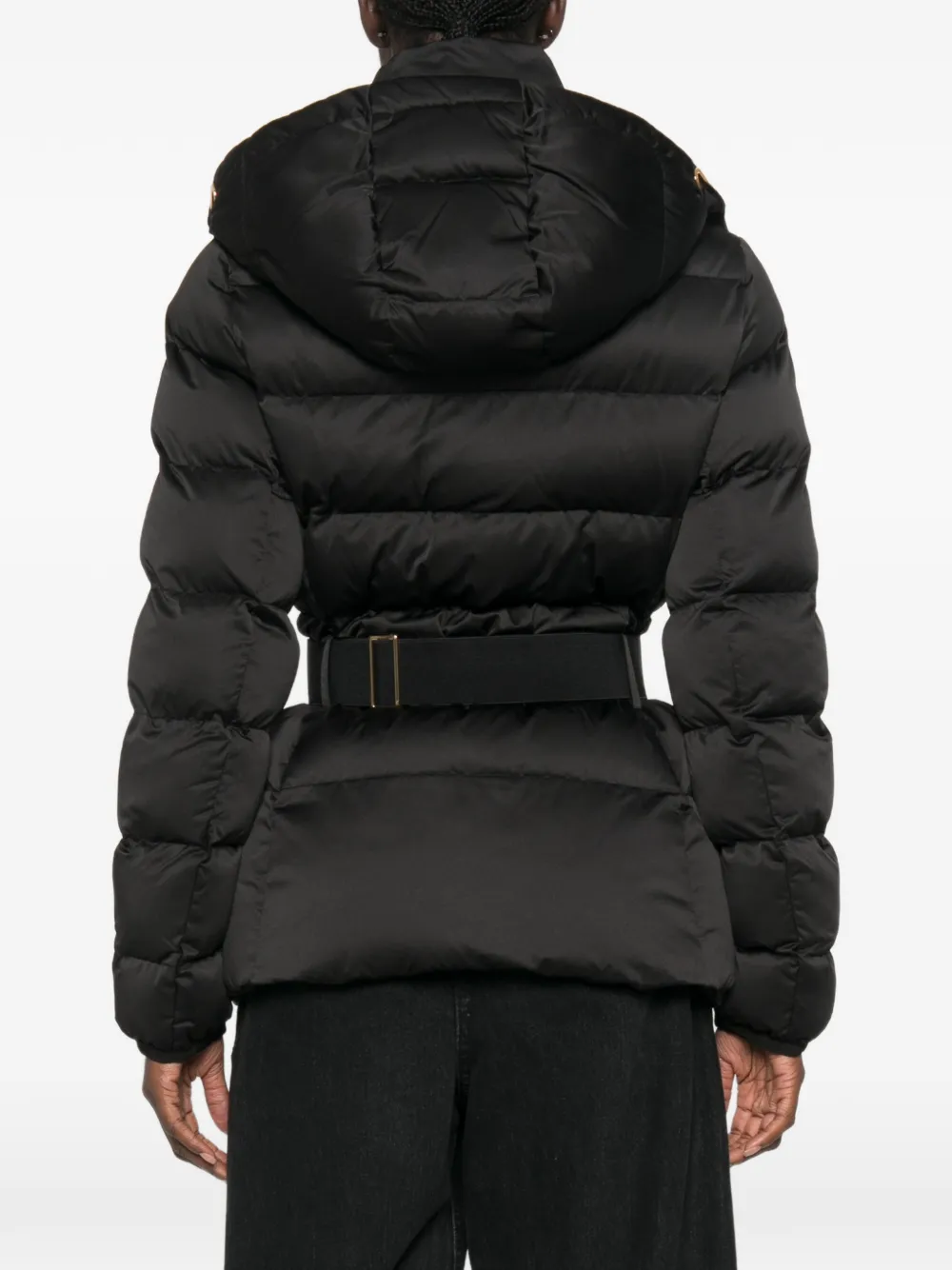 Elisabetta Franchi Donsjack met capuchon Zwart