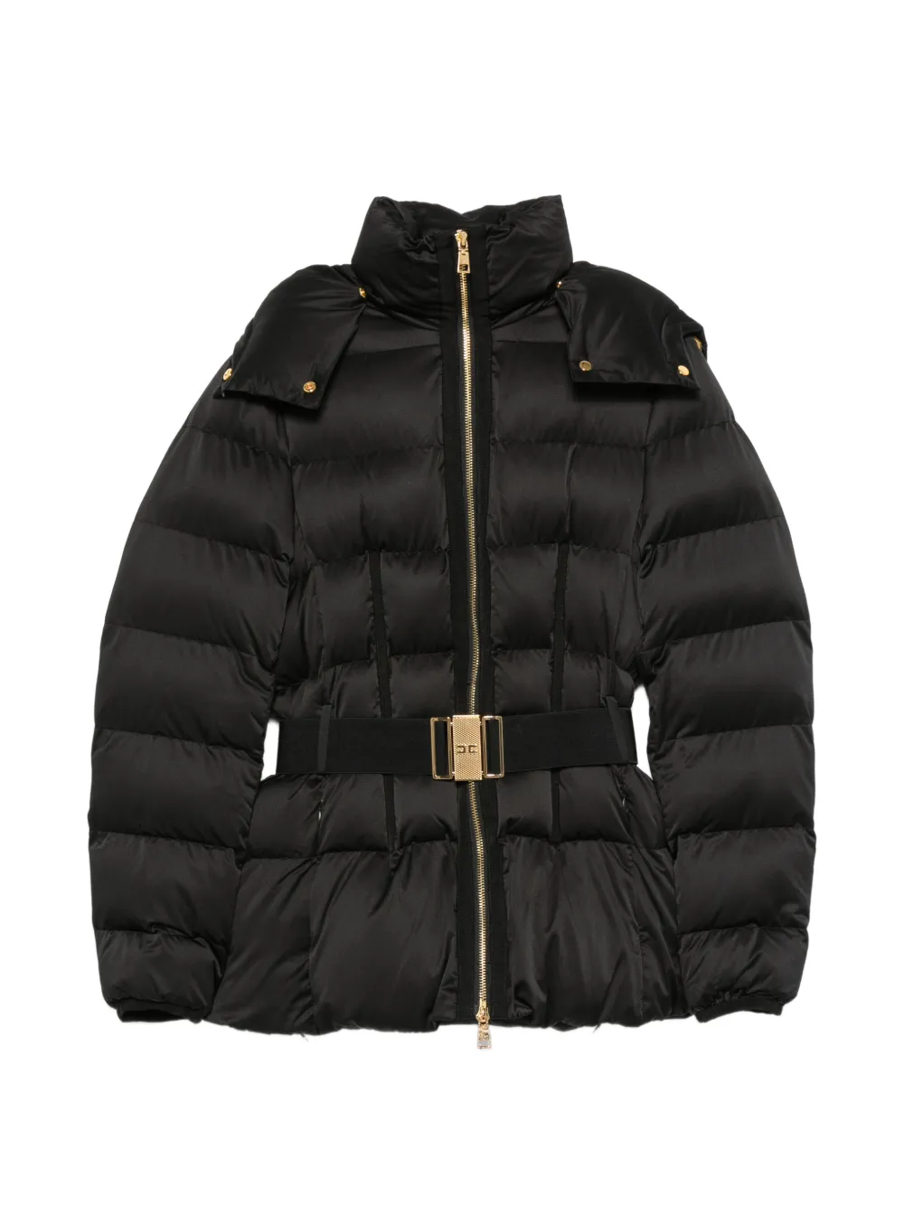 Elisabetta Franchi belted hooded puffer jacket