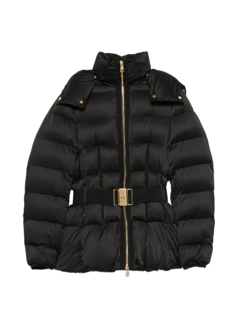 Elisabetta Franchi belted hooded puffer jacket