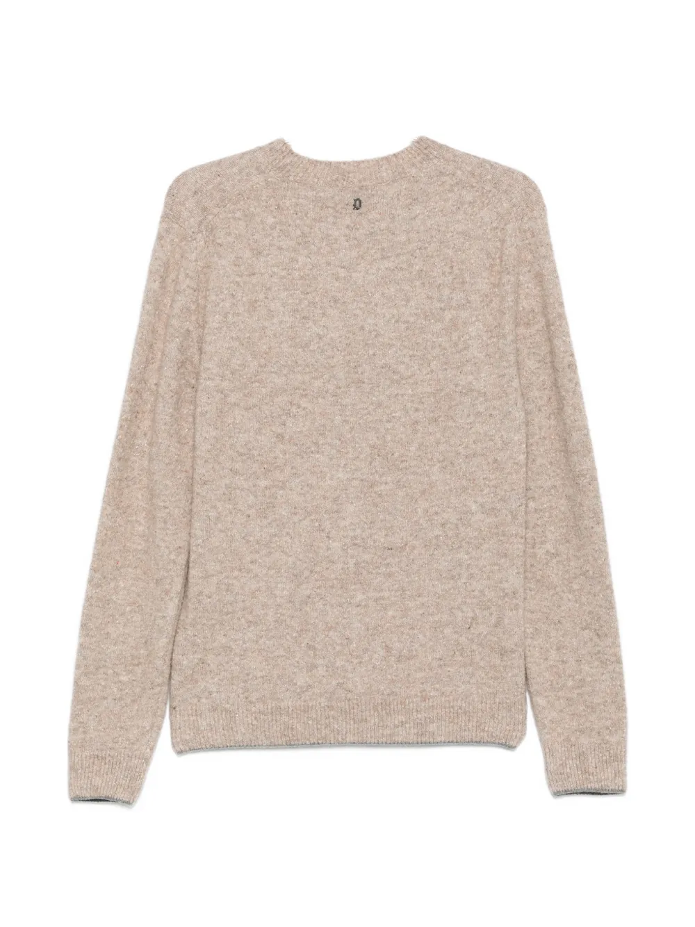DONDUP Trui met logoplakkaat en ronde hals Beige