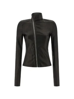 Rick Owens Leather zip-up Jacket | Black | FARFETCH IN
