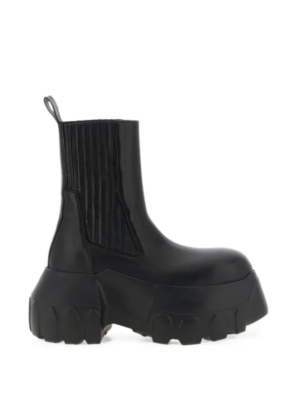 Rick Owens Tower Beatle Mega Tractor Ankle Boots in Black