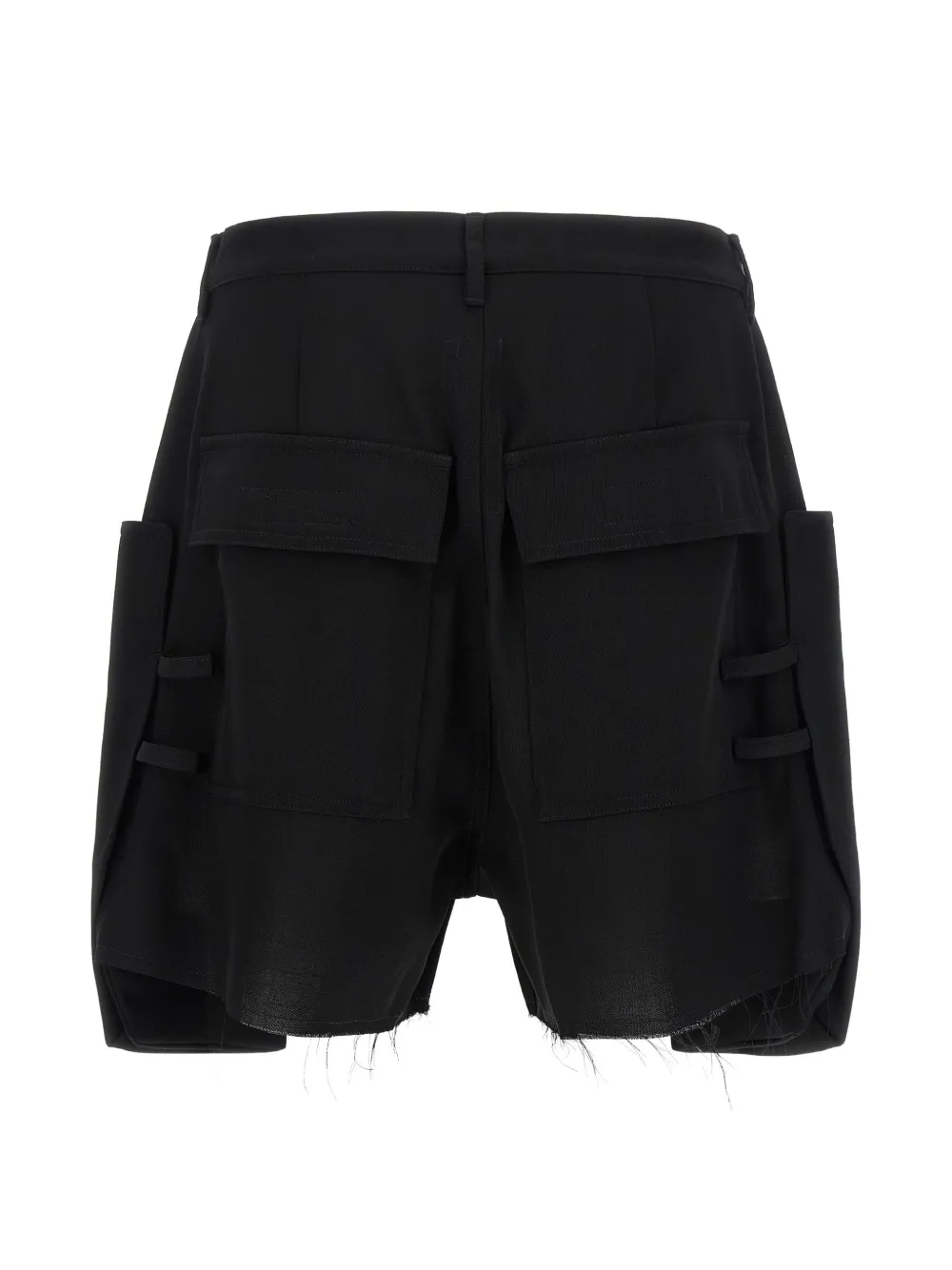 Rick Owens Stefan cargo shorts met franje Zwart