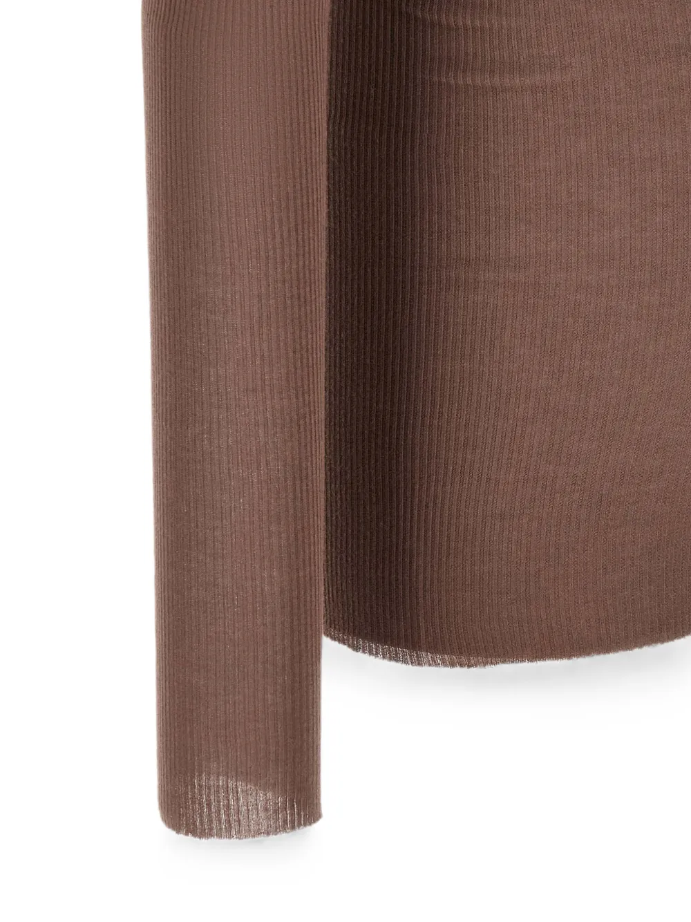Rick Owens Rib LS T gerafeld T-shirt Bruin