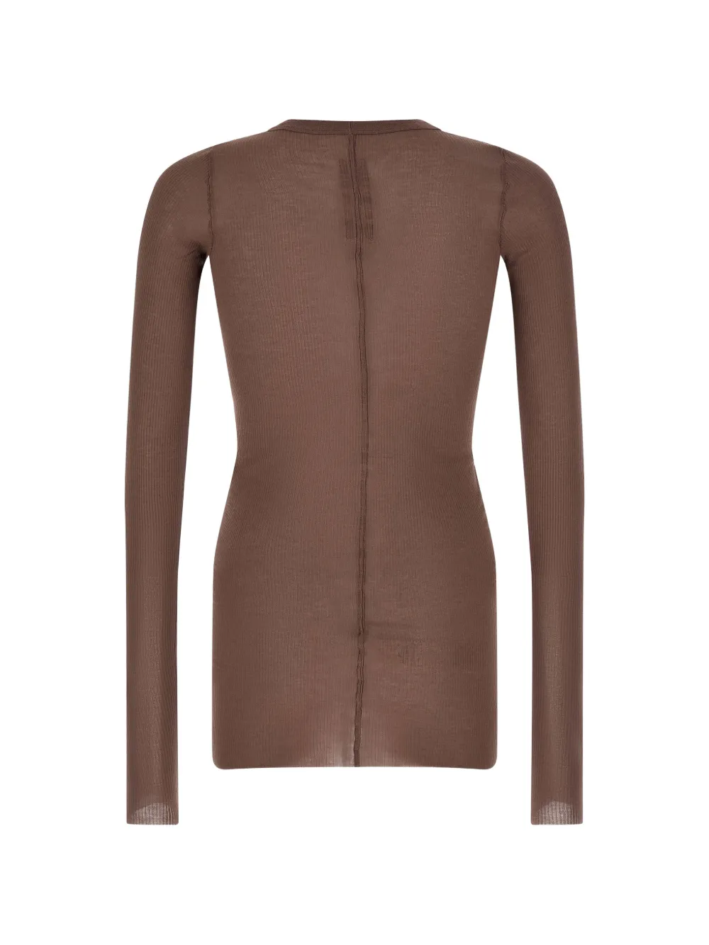 Rick Owens Rib LS T gerafeld T-shirt Bruin