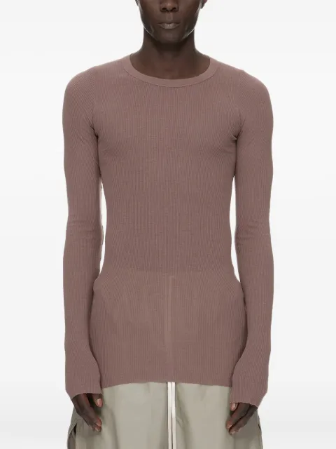 Rick Owens Ungesäumtes Rib LS T-Shirt