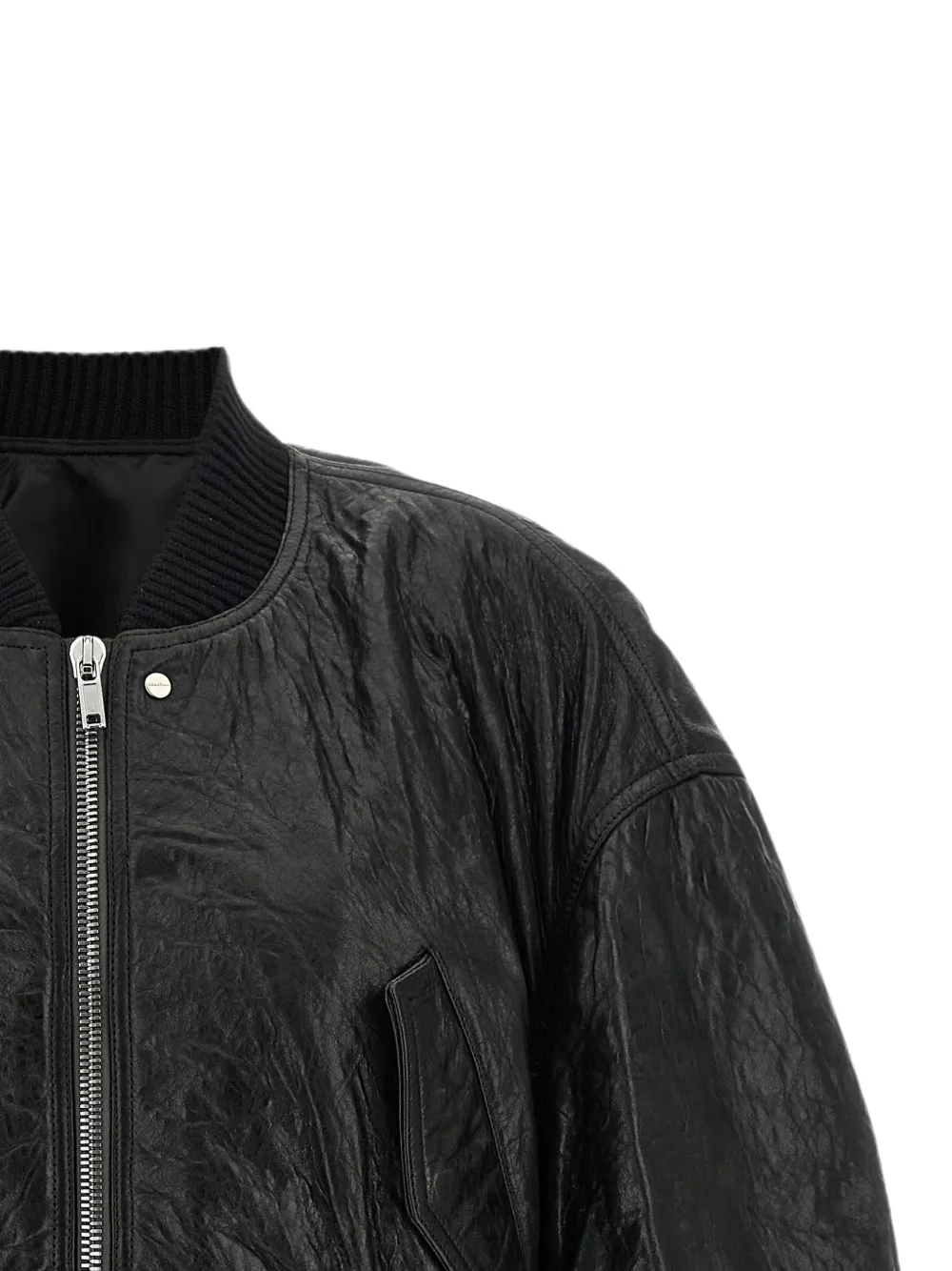 Rick Owens Tower Secchia Cropped Flight bomberjack Zwart