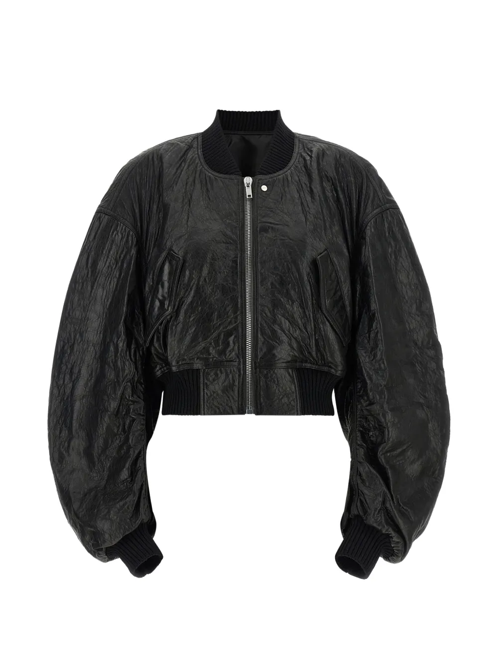 Rick Owens Tower Secchia Cropped Flight bomber jacket - Nero